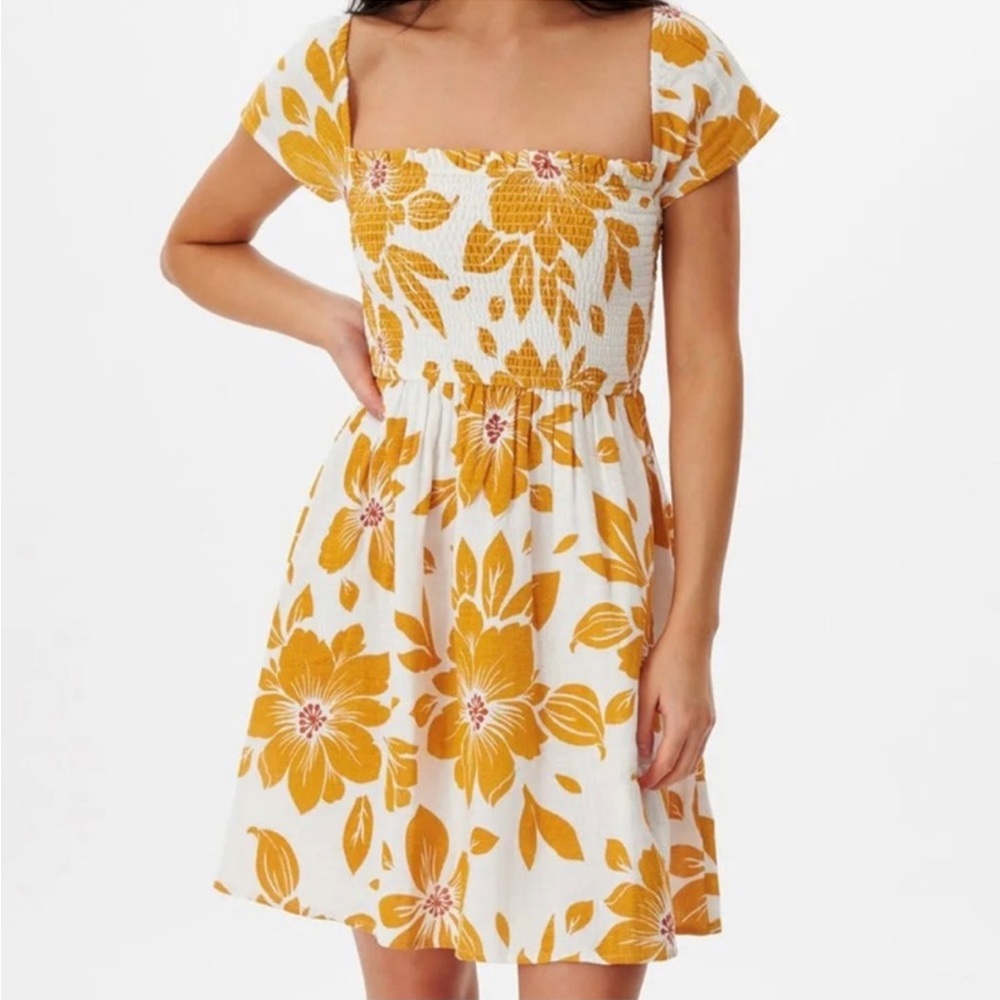 Rip Curl Azalea floral smocked mini dress XL - Picture 3 of 12